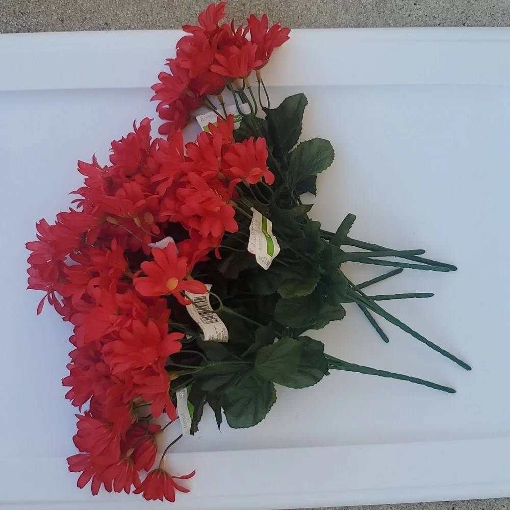 RED FAUX FLOWERS